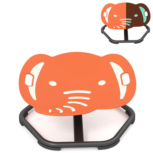 Elephant-Shaped Spinning Chair for Autistic and ADHD Kids with Dual Side Handles and Build Balance-Orange