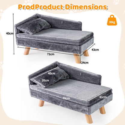 Elevated Pet Bed for Medium and Small Dogs Puppies Cats Kittens-Grey