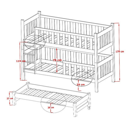 Emily Bunk Bed with Trundle and Storage