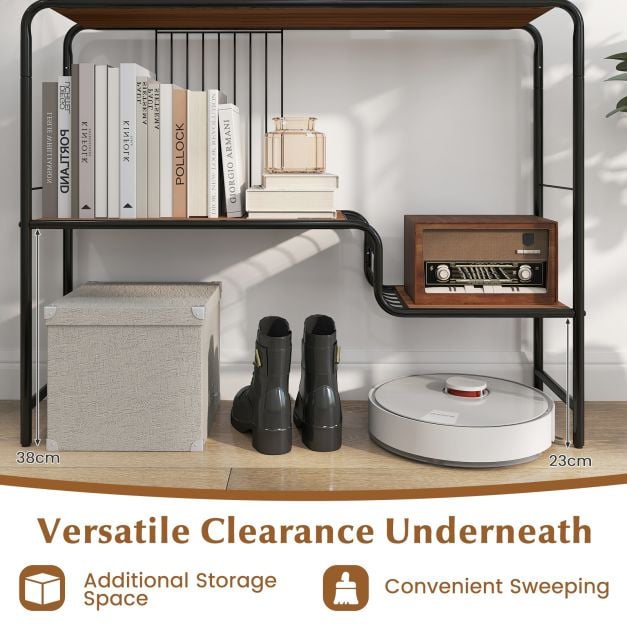 Console Table with Storage Shelf and Metal Frame for Living Room