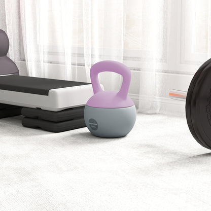 SPORTNOW 12KG Soft Kettlebell, Kettlebell with Non-Slip Handle for Home Gym, Weight Lifting, Strength Training, Purple/Grey