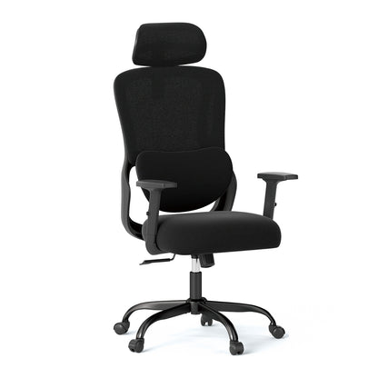 Ergonomic Office Chair with Headrest High Back Desk Chair-Black
