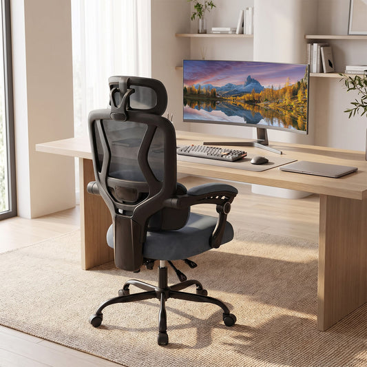 Ergonomic Office Computer Mesh Chair in Grey, image 2