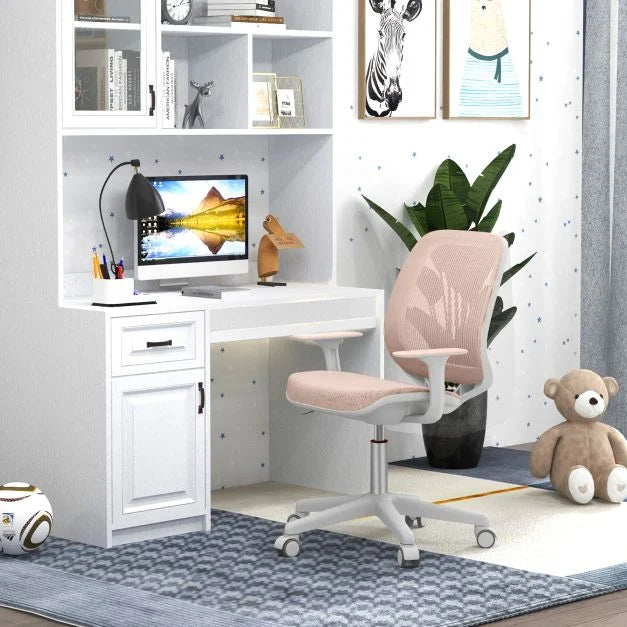 Ergonomic Children Study Chair with Breathable Mesh Back-Pink