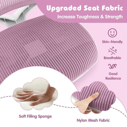 Ergonomic Children Study Chair with Breathable Mesh Back-Purple