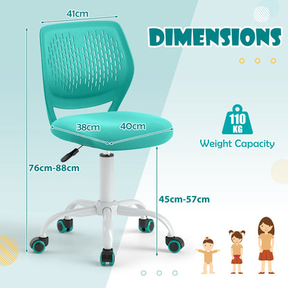 Ergonomic Children Study Chair with Adjustable Height-Green