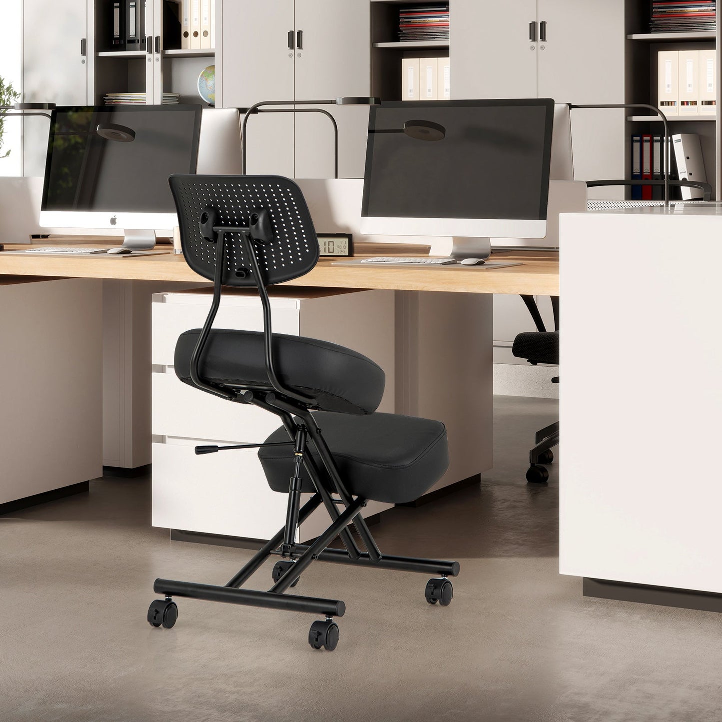 Ergonomic Kneeling Chair Posture Correction Stool with Back Support