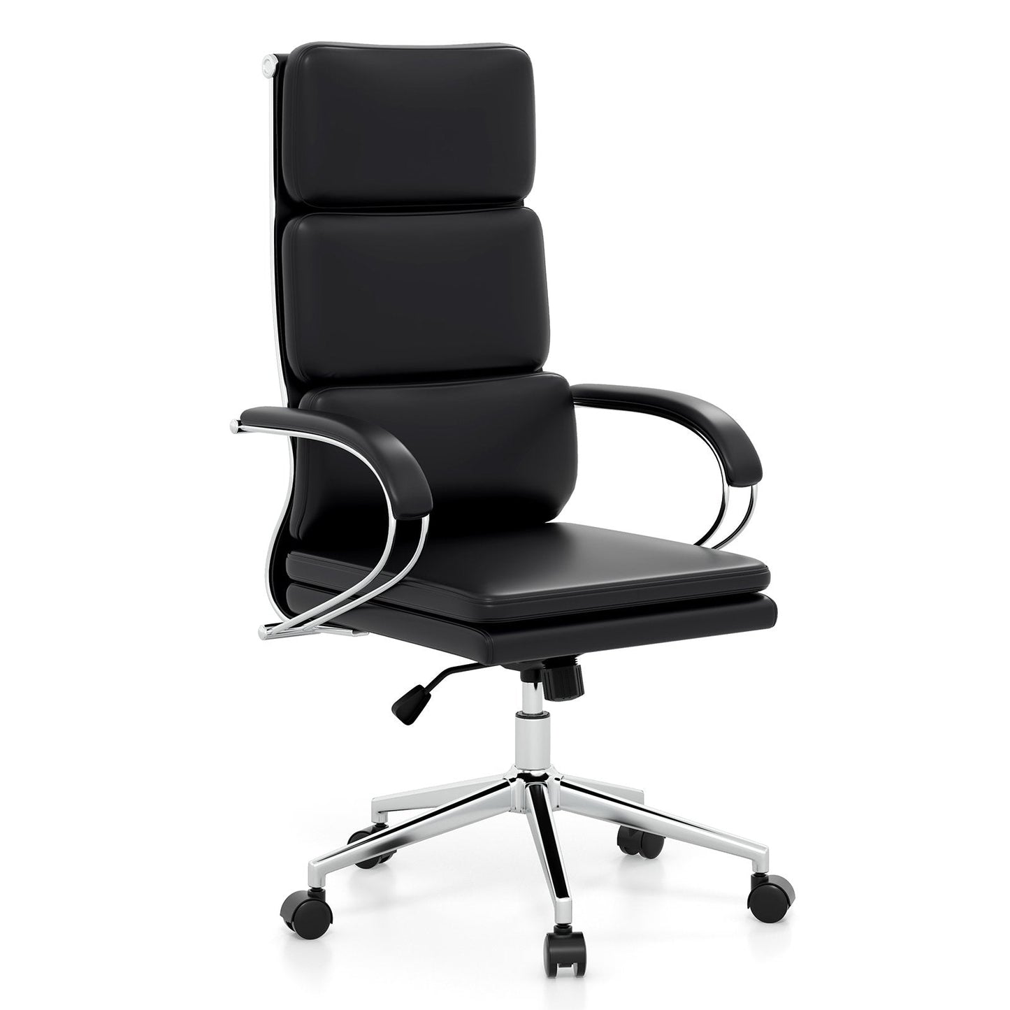 Ergonomic Leather Office Chair Executive Chair with Rocking Function-Black