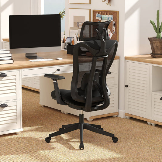 Ergonomic Mesh Office Chair High Back Executive Chair with Adjustable Lumbar Support-Black