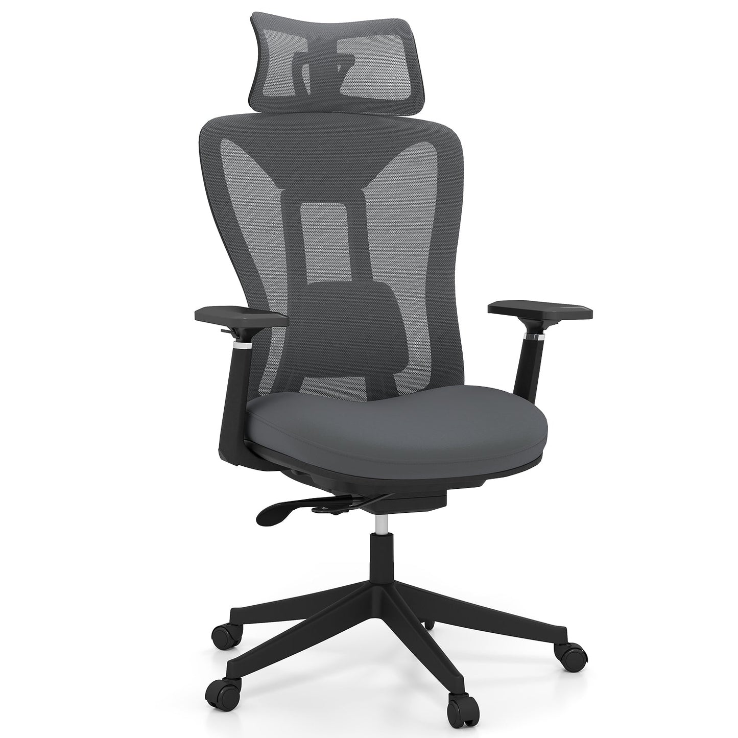 Ergonomic Mesh Office Chair High Back Executive Chair with Adjustable Lumbar Support-Grey