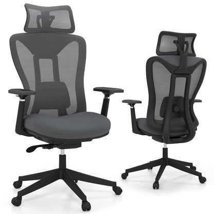Ergonomic Mesh Office Chair High Back Executive Chair with Adjustable Lumbar Support-Grey