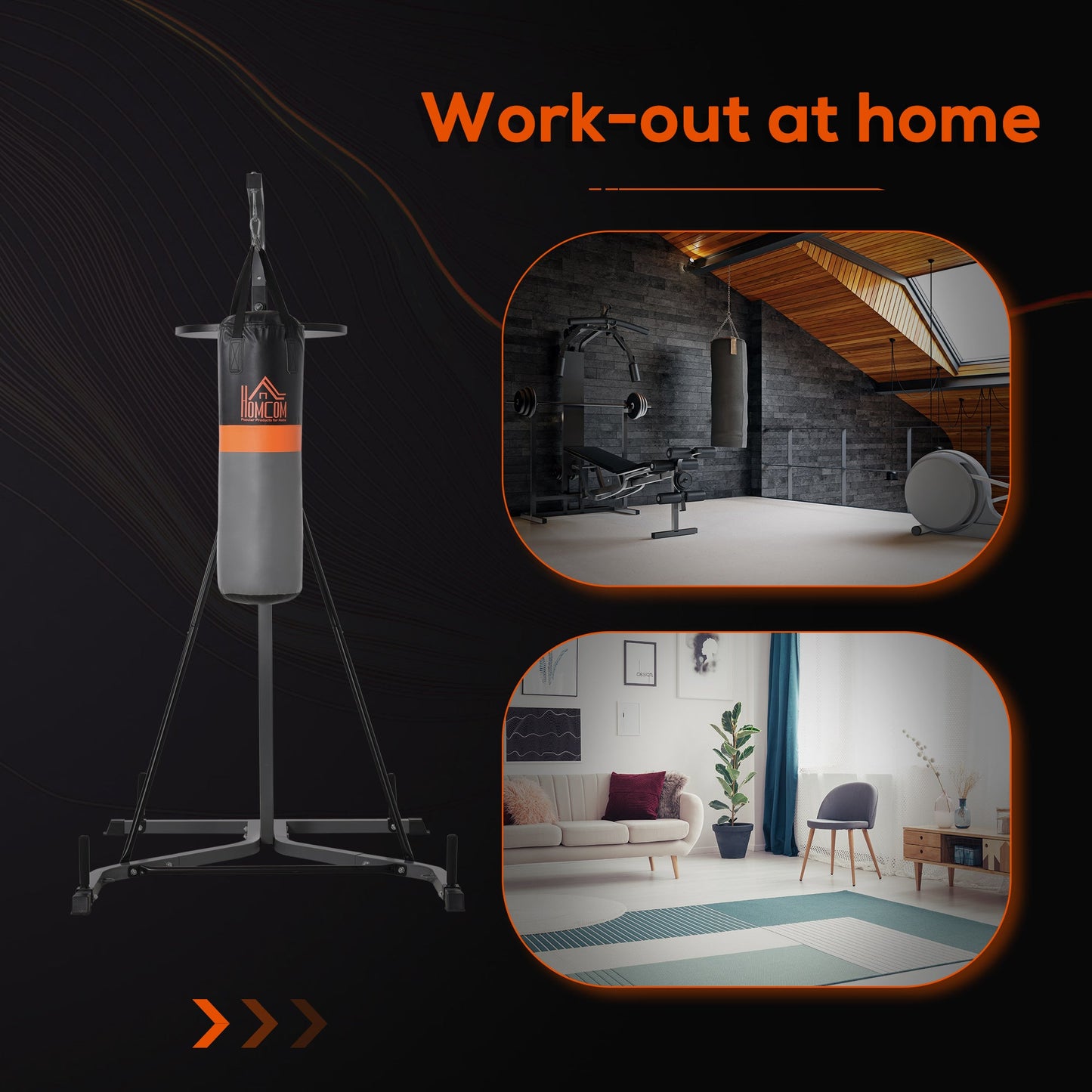 HOMCOM Freestanding Boxing Punch Bag & Speed Ball Station Hanging Frame Training Exercise Platform Home Gym Heavy Duty