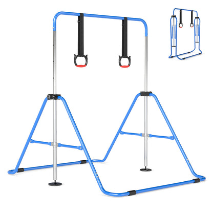 Expandable Gymnastic Bar for Kids 4-Level Height Adjustable Gymnastic Bar-Navy