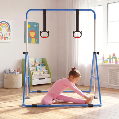 Expandable Gymnastic Bar for Kids 4-Level Height Adjustable Gymnastic Bar-Navy
