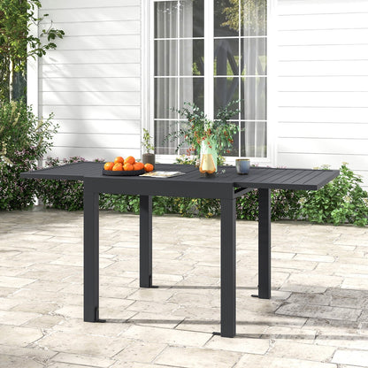 Expandable Patio Dining Table for 4-6 People-Grey