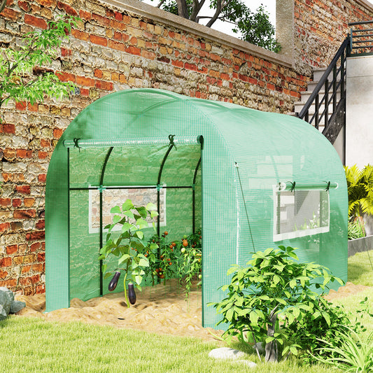 Outsunny 300 x 200cm Tunel foliowy typu walk-in - zielony