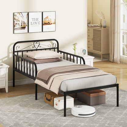 Extendable Daybed to Single Size Bed with Trundle for Adults and Guests-Black