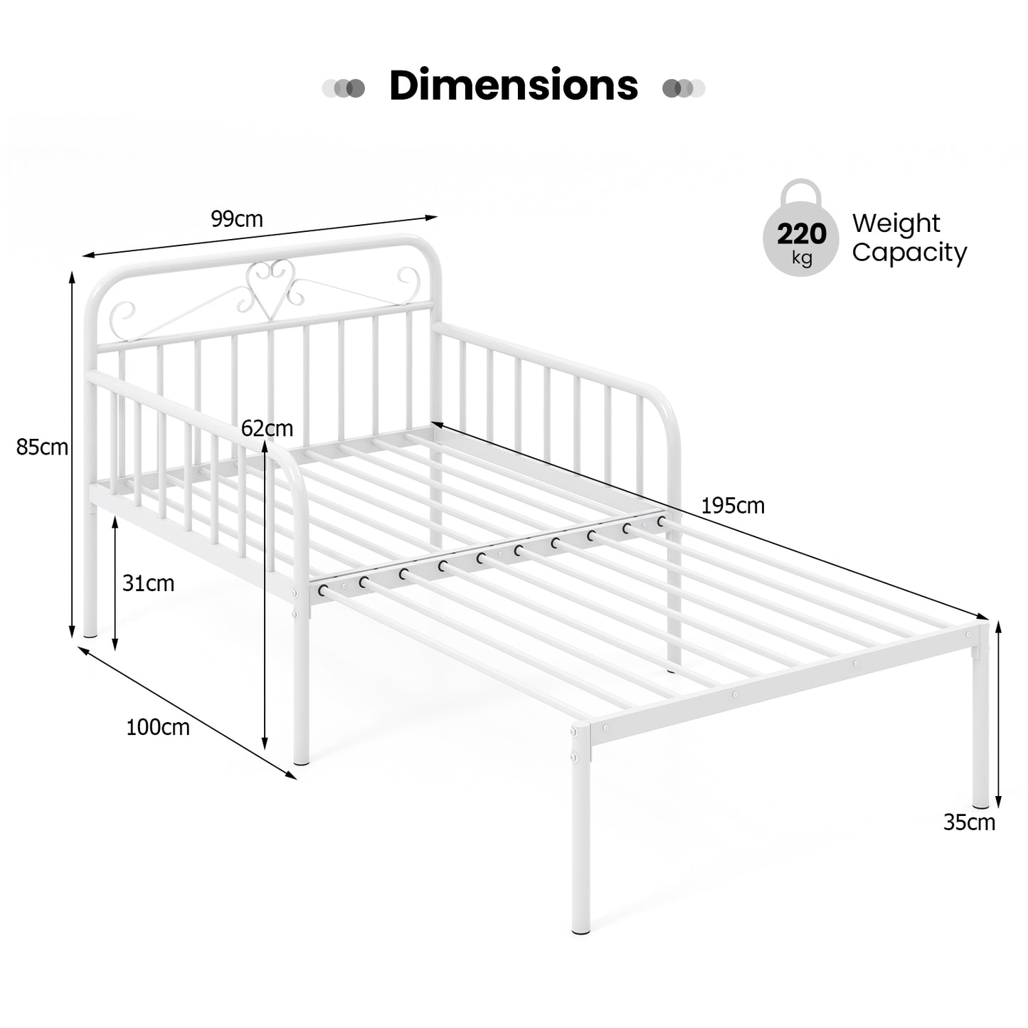 Extendable Daybed to Single Size Bed with Trundle for Adults and Guests-White