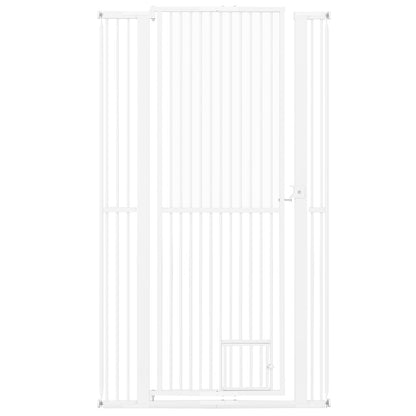 171 cm Extra Tall Pet Gate Heavy-Duty Metal Cat Gate with Wide Opening-White