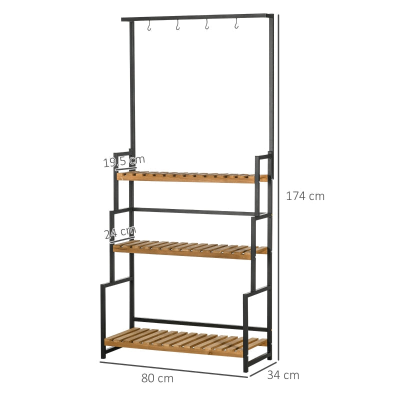 3 Tiered Plant Stand With Hanging Hooks