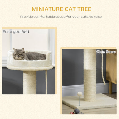 PawHut Cat Tree, Cat Tower for Indoor Cats with Thickened Sisal Scratching Post Cream