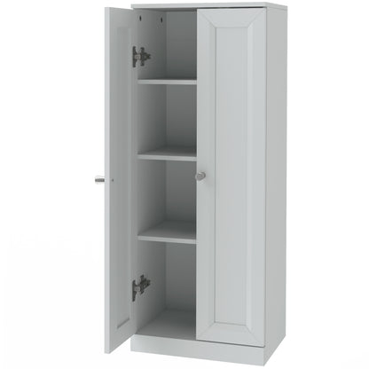 HOMCOM Narrow Bathroom Cabinet, Slim Storage Cabinet with 2 Doors & 4 Tiers, Freestanding Narrow Cupboard