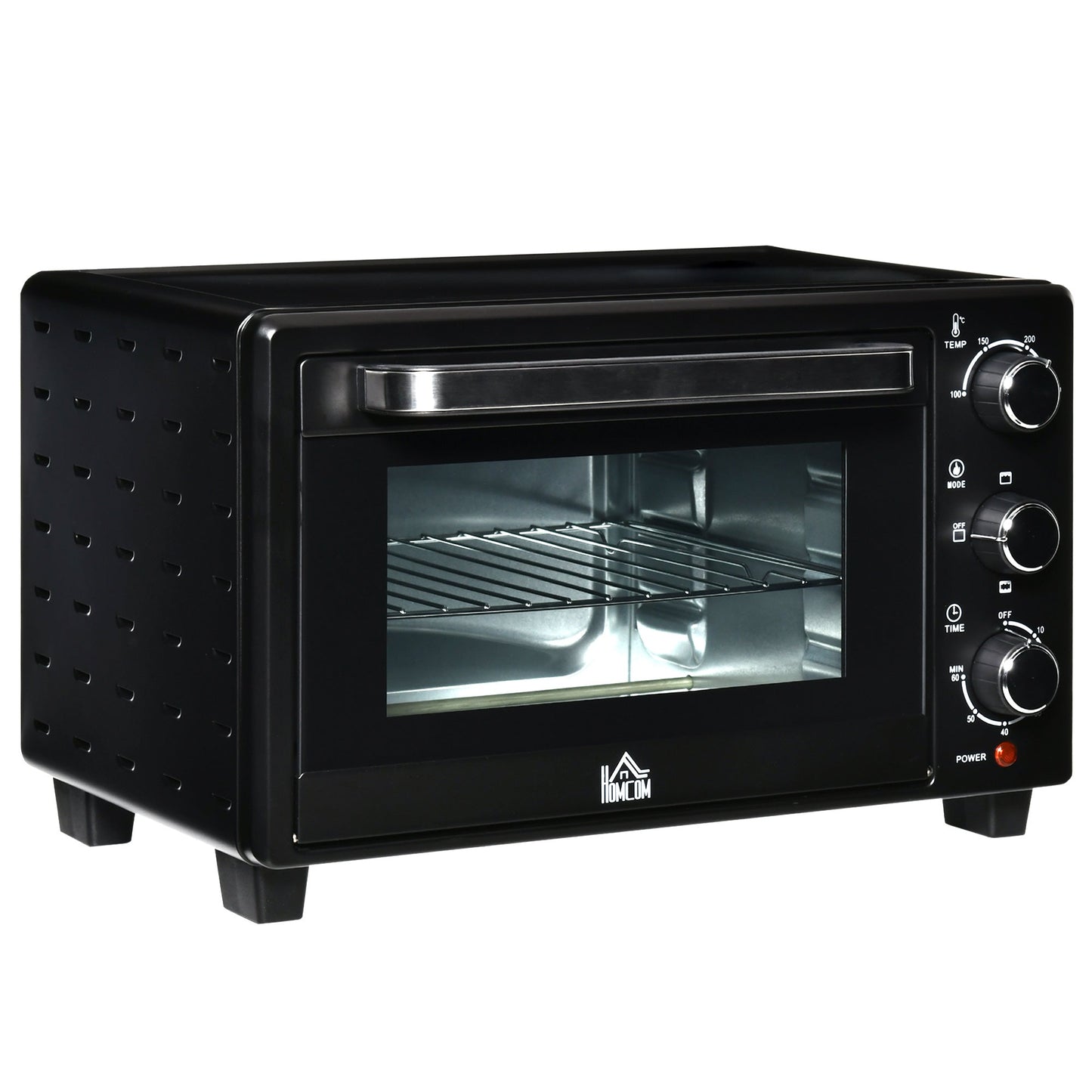 HOMCOM 21L Mini Countertop Oven, 100√Ç¬∞C-230√Ç¬∞C Adjustable Temp - Black