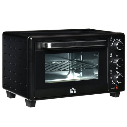HOMCOM 21L Mini Countertop Oven, 100√Ç¬∞C-230√Ç¬∞C Adjustable Temp - Black