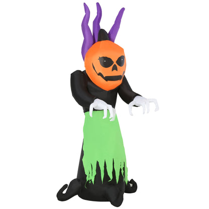 HOMCOM Halloween Dynia Duch Nadmuchiwane Światła LED Akcesoria Straszny Upiór Na Zewnątrz Dzieci Impreza Temat Wyświetlacz