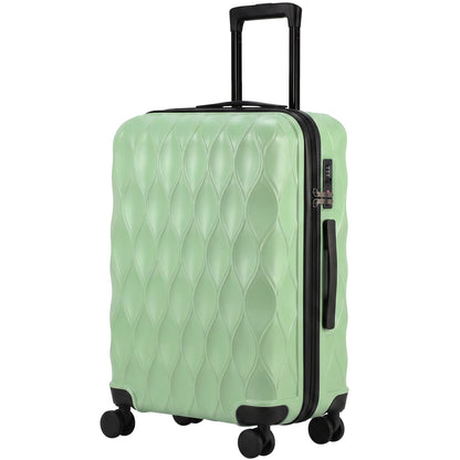 HOMCOM 2-Piece Luggage Set, ABS Hard Shell Carry On Suitcase Set with TSA Lock, USB Port, Spinner Wheels, 12/20 inch, Green