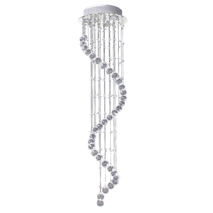 HOMCOM Modern Crystal Chandelier Ceiling Light Pendant Lamp Chrome Finish Glass Droplets New, √ê¬§30 x 120cm