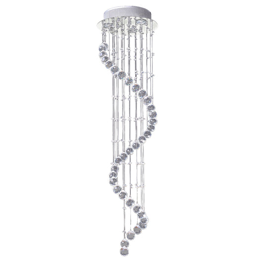 HOMCOM Modern Crystal Chandelier Ceiling Light Pendant Lamp Chrome Finish Glass Droplets New, √ê¬§30 x 120cm