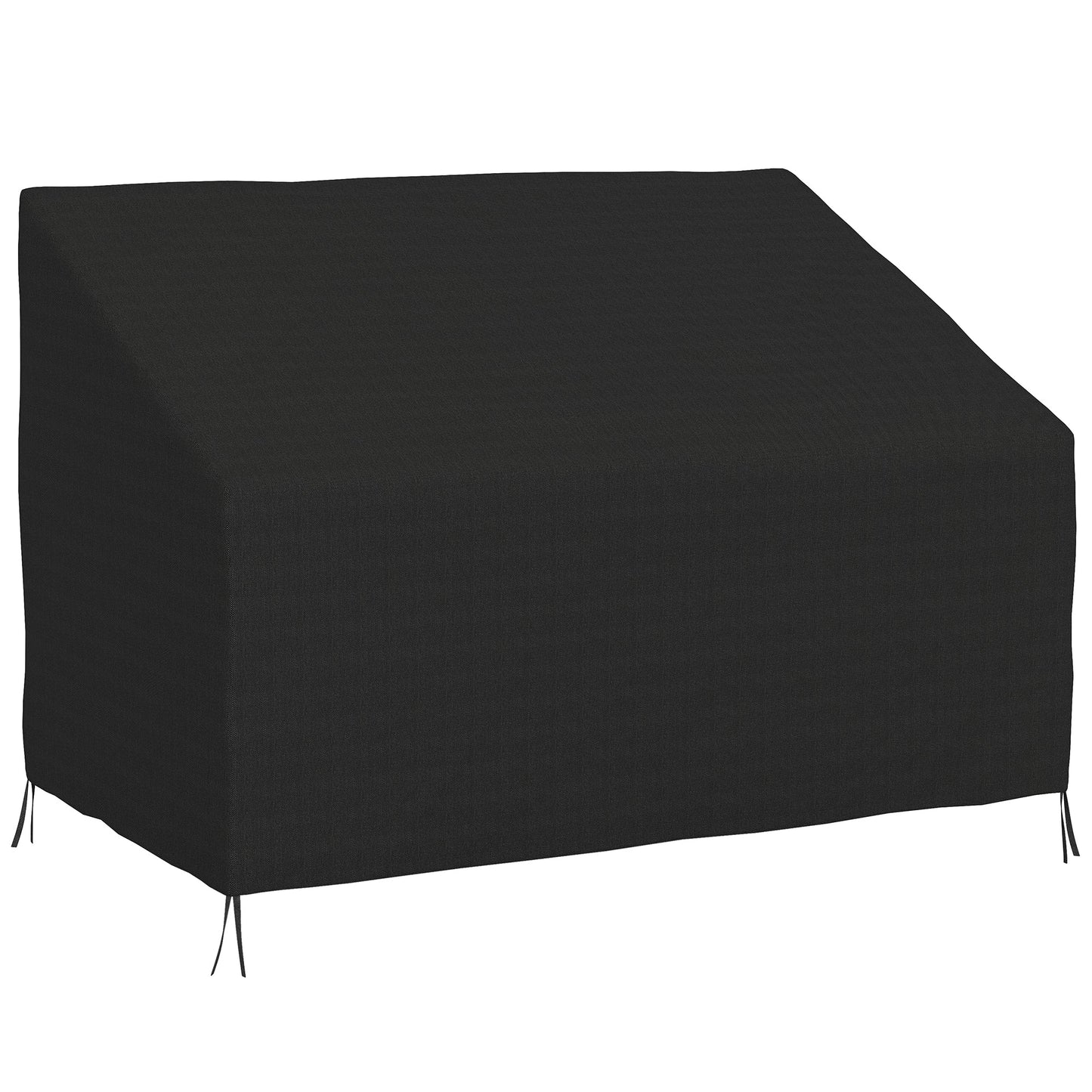 Outsunny 600D Oxford Cloth Furniture Cover, 2 Seater Sofa Protector for Garden Patio, Outdoor, Waterproof, Black, 140L x 84W x 56/94H cm