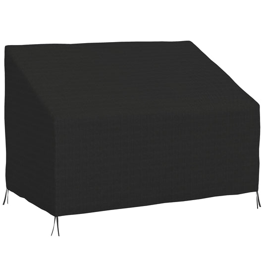 Outsunny 600D Oxford Cloth Furniture Cover, 2 Seater Sofa Protector for Garden Patio, Outdoor, Waterproof, Black, 140L x 84W x 56/94H cm
