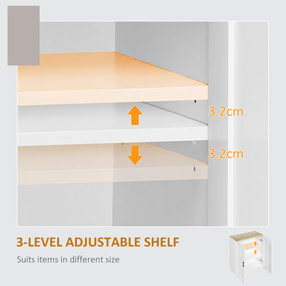 HOMCOM Nordic Sideboard Storage Cabinet with Adjustable Shelf Coffee Bar Cabinet Two Doors 60 x 30 x 90 cm White