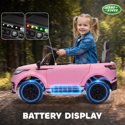 AIYAPLAY Range Rover Velar Licensed 12V Electric Car for Kids with Remote, 4-Wheel Suspension, Slow Start for 2-4 Years, Pink