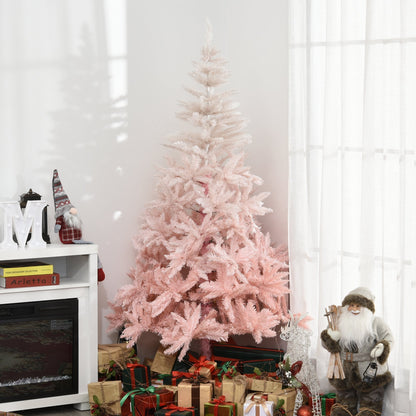 6FT Pink Artificial Christmas Tree Holiday Home Decoration Ornament w/ Metal Stand Fully Pretty Home Office Joy