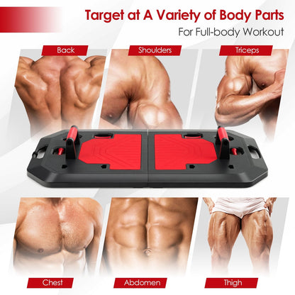 Push up Board Set with Elastic Strings for Men and Women-Black