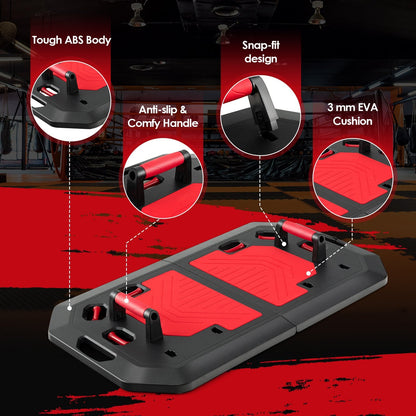 Push up Board Set with Elastic Strings for Men and Women-Black