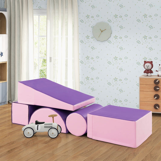 5-Piece Soft Waterproof Kids Climb &amp;amp;amp;amp;amp;amp; Crawl Activity Playset-Purple