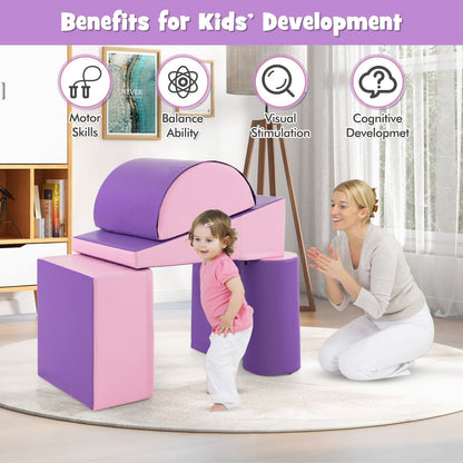5-Piece Soft Waterproof Kids Climb &amp;amp;amp;amp;amp;amp; Crawl Activity Playset-Purple