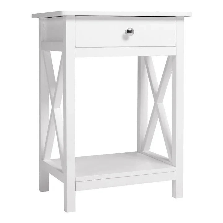 Contemporary Wooden Bedside Table with Storage Drawer