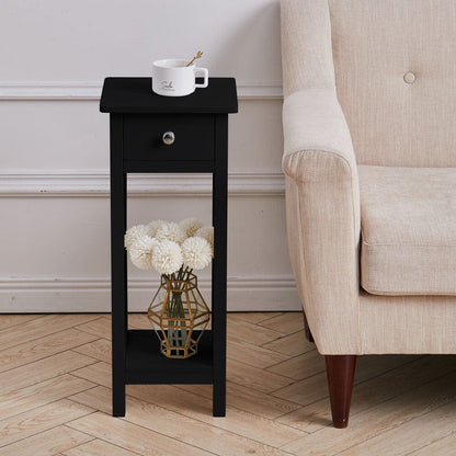 Minimalist Wooden One-Drawer Slim Console Table