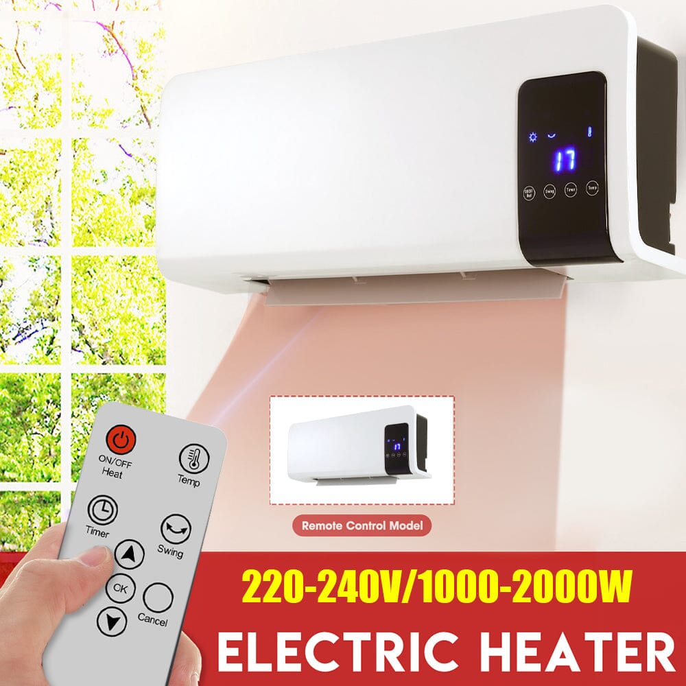 Wall Mounted White Electric Heater with Remote Control