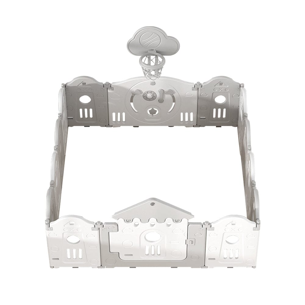 Folding Baby Play Pen Basketball Hoop and Mat Kids Activity Center