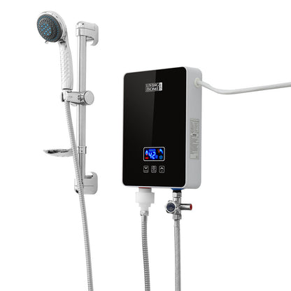 6kW Tankless Electric Water Heater with Shower Head Digital Temperature Display