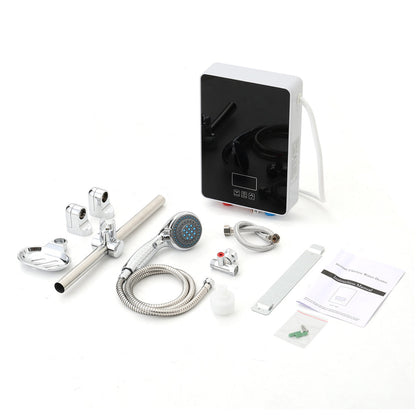 6kW Tankless Electric Water Heater with Shower Head Digital Temperature Display