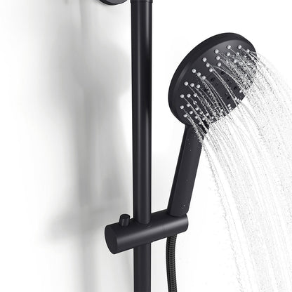 Black Round Shower Head Shower Mixer Set