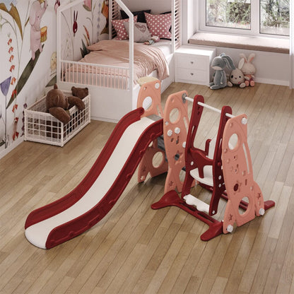 4-in-1 Toddler Climber and Swing Set with Basketball Hoop Kids Swing and Slide Set for Indoor Outdoor Playground