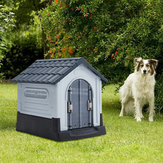 Small/Medium Weatherproof Comfortable Dog House Kennel with Skylight and Door
